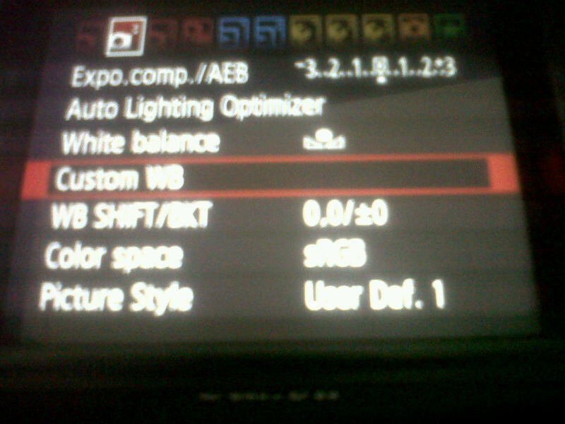 White balance menu display on 7d